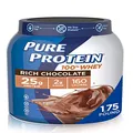 Pure Protein Powder, Whey High Protein, Low Sugar, Gluten Free, Rich Chocolate, 1.75 lbs