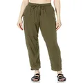 DKNY Women's Smocked Pant Cover-Up, Olive, Large