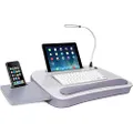 Sofia + Sam Multi Tasking Memory Foam Lap Desk with USB Light (Silver) - Supports Laptops Up to 15 Inches