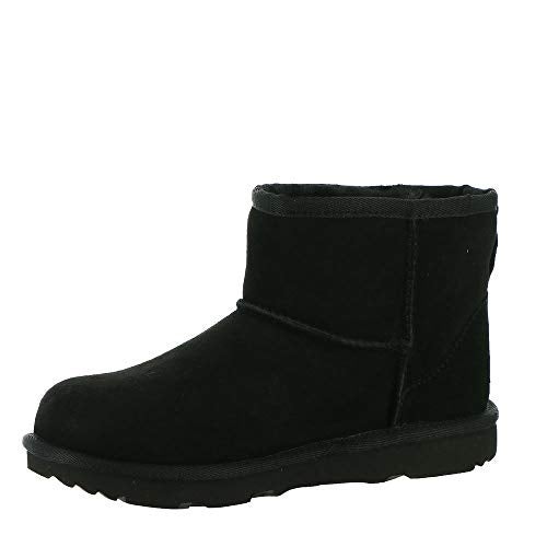 UGG Classic Mini II Girls Boot, Black, 4 Big Kid