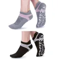 Muezna Non Slip Yoga Socks for Women, Anti-Skid Pilates, Barre, Hospital Socks with Grips, Size 5-10