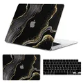 GABraden Compatible with MacBook pro 14 inch Case,2021 Model A2442 M1 Pro / M1 Max Chip & Touch ID and Keyboard Protectors,Laptop Plastic Hard Shell (Black and White Marble)