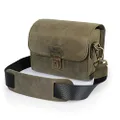 MegaGear Pebble MG1723 Genuine Leather Camera Messenger Bag for Mirrorless, Instant and DSLR Cameras - Olive