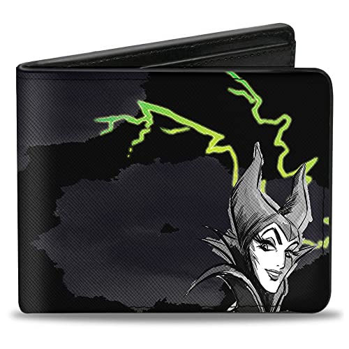 Buckle-Down Men's Standard Bifold Wallet Sleeping Beauty Maleficent, 4.0" x 3.5"