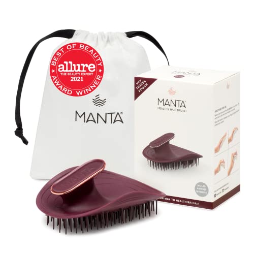 Manta Hair Brush, Anti Breakage Hairbrush, Detangle Brush for Curly, Thick, Fine, Wet Hair, Shower Scalp Shampoo Brush, Prevent Hair Breakage, Promote Hair Growth, Great on All Hair types, Burgundy