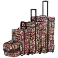 Rockland Jungle Softside Upright Luggage Set, Owl, 4-Piece Set (14/29/24/28), Jungle Softside Upright Luggage Set