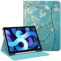 Fintie Case for iPad Air 5th Generation (2022) / iPad Air 4th Generation (2020) 10.9 Inch, Multi-Angle Viewing Protective Cover with Pencil Holder & Pocket, Auto Sleep/Wake, Blossom