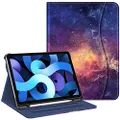 Fintie Case for iPad Air 5th Generation (2022) / iPad Air 4th Generation (2020) 10.9 Inch, Multi-Angle Viewing Protective Cover with Pencil Holder & Pocket, Auto Sleep/Wake, Galaxy