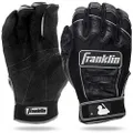 Franklin Sports MLB CFX Pro Batting Gloves, Black/Black (2015), Adult Small