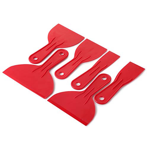 Bates 6 Pack Plastic Putty Knife Set - Paint Scraper, Spackle Tool, Spreader