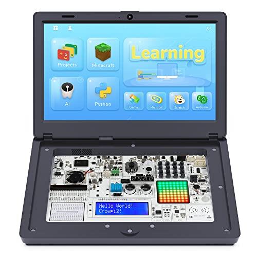 ELECROW Crowpi2 Laptop for Raspberry Pi Learning, Programming Sensor Kit for Raspberry Pi 4 - Advanced Kit - Gray