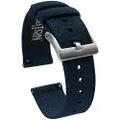 BARTON Canvas Quick Release Watch Band Straps - Choose Color & Width - 18mm, 19mm, 20mm, 21mm, 22mm, 23mm, or 24mm, Navy Blue, 20mm, Traditional