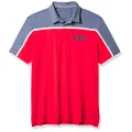 Adidas Golf Ultimate365 USA Golf Polo Shirt, Red/Dark Blue Melange, X-Large