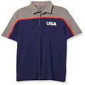 Adidas Golf Ultimate365 USA Golf Polo Shirt, Dark Blue/Grey Four Melange, Small