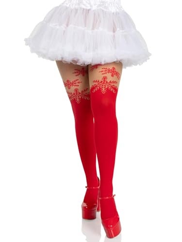 Leg Avenue Women's Hosiery, Red Snow, One Size