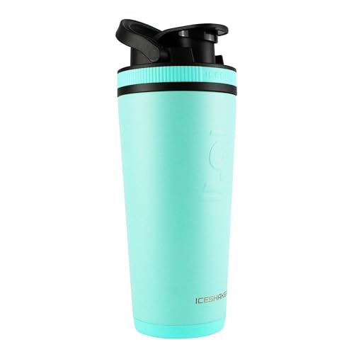 Ice Shaker 26 Oz Shaker Bottle, Stainless Steel Water Bottle and Protein Shaker, As Seen on Shark Tank, Reusable Stainless Steel Water Bottle, Gym Water Bottle, Mint