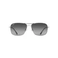 Maui Jim Men's and Women's Wiki Wiki Polarized Aviator Sunglasses, Silver/Neutral Grey Polarized, Medium