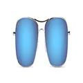 Maui Jim Men's and Women's Wiki Wiki Polarized Aviator Sunglasses, Silver/Blue Hawaii Polarized, Medium
