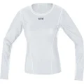 GORE Wear Windproof Women's Inner Layer Long Sleeve Shirt, M WINDSTOPPER Base Layer L/S Shirt, Size: M, Color: Light Grey/White, 100320