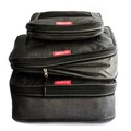 LeanTravel Compression Packing Cubes Luggage Organizers for Travel with Double Zipper - Set of 3 - Color Black