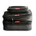 LeanTravel Compression Packing Cubes Luggage Organizers for Travel with Double Zipper - Set of 3 - Color Black