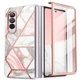 i-Blason Cosmo Series Case for Samsung Galaxy Z Fold 3 5G (2021), Slim Stylish Protective Bumper Case with Built-in Screen Protector (Marble)