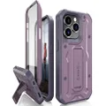 CaseBorne V Compatible with iPhone 14 Pro Case - Military Grade Full-Body Rugged with Kickstand and Built-in Screen Protector - Purple