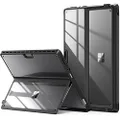 INFILAND Case Compatible with Microsoft Surface Pro 8, High Clear Transparent Shockproof Robust Portable Protective Case Multi-Angle Adjustable Stand for Surface Pro 8 13 Inch 2021 Tablet, Black