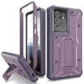ArmadilloTek Vanguard Compatible with Samsung Galaxy S21 Ultra Case, Military Grade Full-Body Rugged with Built-in Kickstand [Screenless Version] - Purple