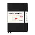 Leuchtturm1917 365878 2023 English Weekly Planner & Notebook with Extra Booklet, Medium A5, Black