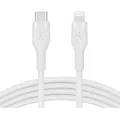 Belkin BOOST CHARGE↑Flex CAA009bt1MWH USB-C to Lightning Silicone Cable, Compatible with iPhone 13/12 / SE / 11 / XR, Rapid Charging, Heavy Duty, MFi Certified, PD Compatible, 3.3 ft (1 m), White