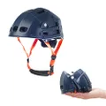 Foldable Helmet Plixi Fit - for Bike, Kick Scooter, Skateboard, Overboard, e-Bike - CPSC Standard, Same Protection as Classic Helmet - Volume Divided by 3 When Folded (Blue, S/M)