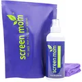 Screen Mom Screen Cleaner Kit for LED & LCD TV, Computer Monitor, Phone, Laptop, and iPad Screens – Includes 8oz Spray Bottle and Large Premium Microfiber Cloth