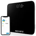 INEVIFIT Smart Bathroom Scale, Highly Accurate Bluetooth Digital Bathroom Body Weight Scale, Precisely Measures Weight & BMI for Unlimited Users (S-Black)