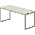 SHW Home Office 55-Inch Large Computer Desk, Silver Frame