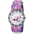Disney Girls Minnie Mouse Analog-Quartz Watch with Nylon Strap, Purple, 16.2 (Model: WDS000497)