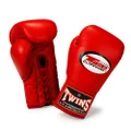Twins Special Gloves Lace Closure Bgll-1 Color Red Size 8, 10, 12, 14, 16 Oz For Muay Thai, Boxing, Kickboxing, Mma (Red,16 Oz)