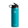Hydro Flask Wide Mouth Straw Lid - Stainless Steel Reusable Water Bottle - Vacuum Insulated, Dishwasher Safe, BPA-Free, Non-Toxic, Laguna, 24 oz