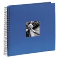 Hama Fine Art Photo Album, 50 Black Pages (25 Sheets), Spiral Album 28 x 24 cm, with Cut-Out Window in which can be Inserted, Azure Blue