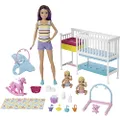 Barbie Skipper Babysitters Inc Nap ‘n' Nurture Nursery Dolls and Playset,Multicolor