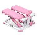 Sunny Health & Fitness Exercise Stepping Machine, Portable Mini Stair Stepper for Home, Desk or Office Workouts (Pink) - P2000