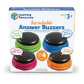 Learning Resources LER3769 Recordable Answer Buzzers Set of 4 8 1/2" Width x 14" Length