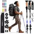 TrailBuddy Trekking Poles - Lightweight, Collapsible Hiking Poles for Backpacking Gear - Pair of 2 Walking Sticks for Hiking, 7075 Aluminum with Cork Grip