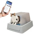 PetSafe ScoopFree Crystal Smart Front-Entry Self-Cleaning Cat Litter Box - WiFi & App Enabled - Hands-Free Cleanup With Disposable Crystal Trays - Less Tracking, Superior Odor Control,Grey