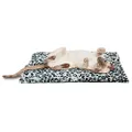 Furhaven ThermaNAP Self-Warming Cat Bed for Indoor Cats & Small Dogs, Washable & Reflects Body Heat - Quilted Faux Fur Reflective Bed Mat - Snow Leopard, Small