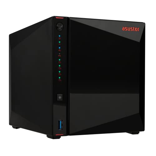 Asustor AS5304T 4 Bay NAS, 1.5GHz Quad-Core, 2 2.5GbE Port, 4GB RAM DDR4, Gaming Network Attached Storage, Personal Private Cloud (Diskless)