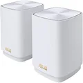 ASUS ZenWiFi AX Mini (XD4) White (2 PACK) Whole Home Mesh WiFi 6 System up to 4800 sq ft & 25+ devices, AiMesh, Lifetime Free Internet Security, Parental Controls, Easy Setup (XD4 (WHITE-2-PK))