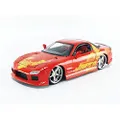 Jada Toys Fast & Furious 1:24 Orange JLS Mazda RX-7 Die-cast Car, Toys for Kids and Adults (30747)