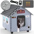 PETYELLA Heated cat Houses for Outdoor Cats in Winter - Heated Outdoor cat House Weatherproof - Outdoor Heated cat House - Easy to Assemble