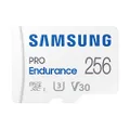 SAMSUNG PRO Endurance 256GB MicroSDXC Memory Card with Adapter for Dash Cam, Body Cam, and security camera – Class 10, U3, V30 (‎MB-MJ256KA/AM), White